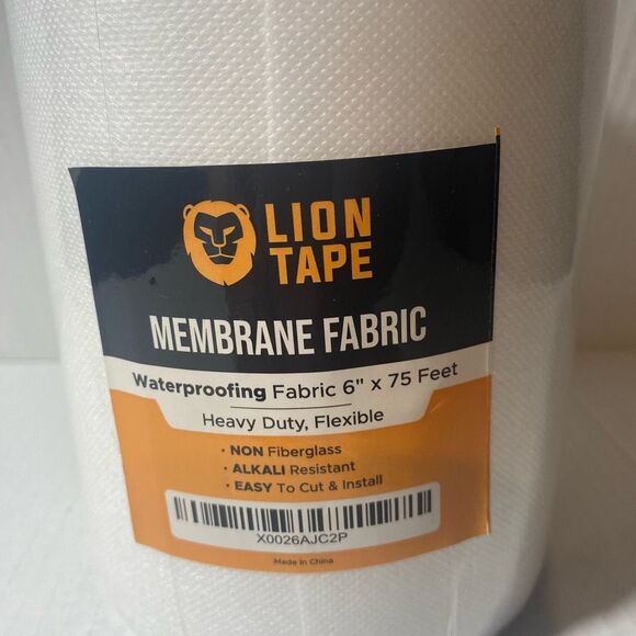 LION TAPE Shower Waterproofing Membrane Fabric 6”X75 Feet Heavy Duty Flexible - Picture 3 of 5